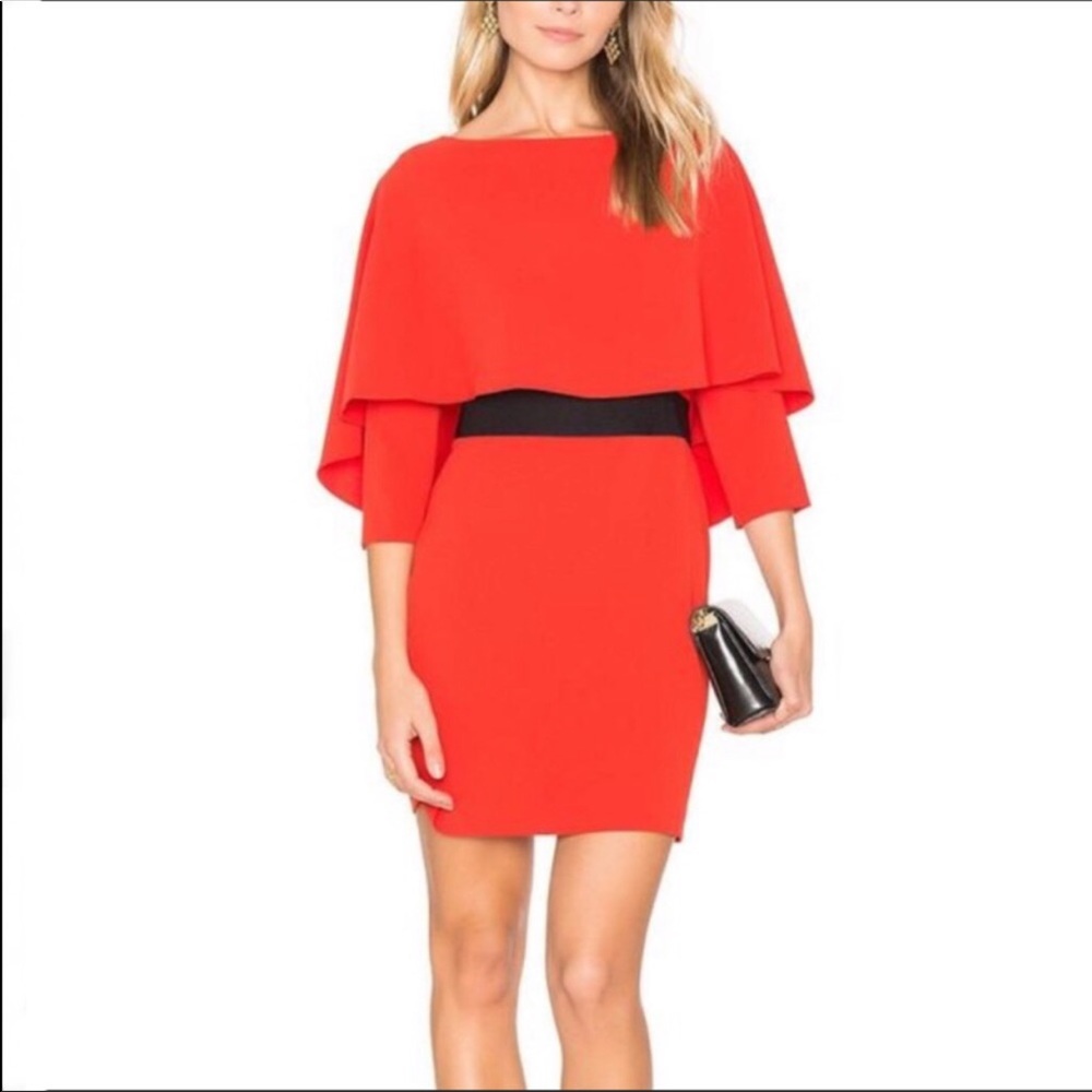 Alice + Olivia 3/4 Sleeve Cape Dress "Cairo"